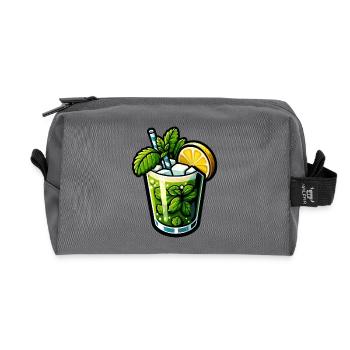 Mojito Cocktail Rhum Citron Vert Menthe - Trousse de toilette en tissu recyclé - anthracite - Devant