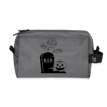 rip pumpkin zombie - Recycelte Kulturtasche - Anthrazit - Vorne
