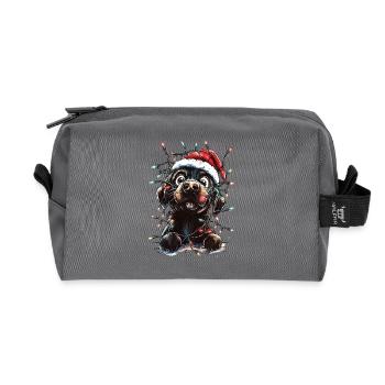 Funny Labrador Christmas Santa Claus Labbi - Recycled Toiletry Zip Bag - anthracite - Front