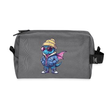 Dragon Winter - Recycled Toiletry Zip Bag - anthracite - Front