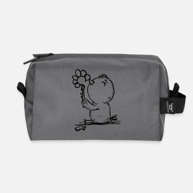 little cute chick - Recycled Toiletry Zip Bag - anthracite