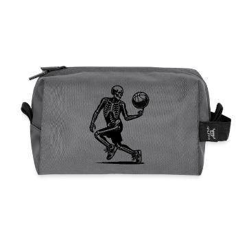 Sports de balle Halloween Squelettes Jouer au basket-ball - Trousse de toilette en tissu recyclé - anthracite - Devant