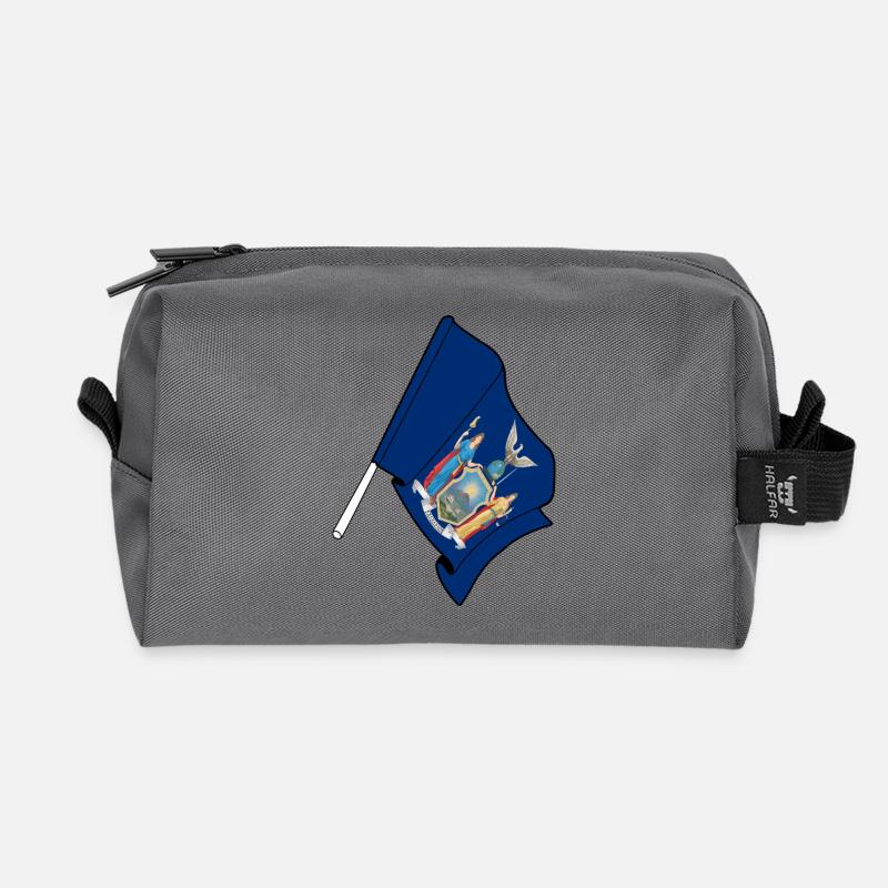 Flagge von New York - Recycelte Kulturtasche - Anthrazit