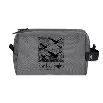 Rise Like Eagles – Isaiah 40:31 - Recycled Toiletry Zip Bag - anthracite - Front