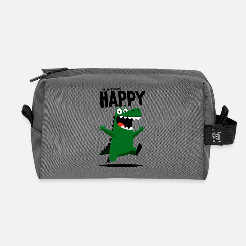 Happy Croc - Recycelte Kulturtasche - Anthrazit