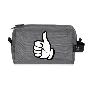 like hand - Recycled Toiletry Zip Bag - anthracite - Front