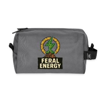 Wild Energy – Solarpunk - Recycled Toiletry Zip Bag - anthracite - Front