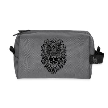Löwe Mandala Gesicht - Recycelte Kulturtasche - Anthrazit - Vorne