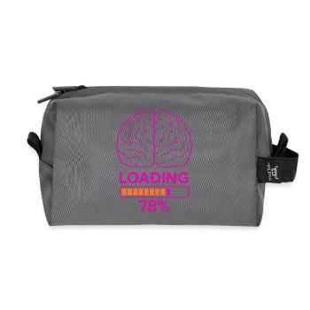 Neurobiologie Gehirn Ladeanzeige Design - Recycelte Kulturtasche - Anthrazit - Vorne