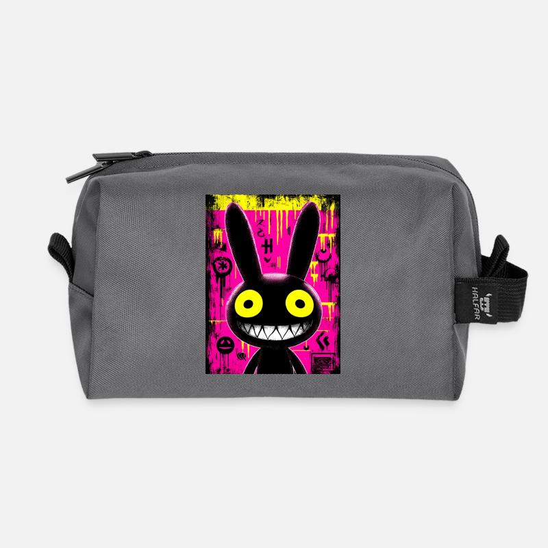 Bunny Black Urban Graffiti - Recycelte Kulturtasche - Anthrazit
