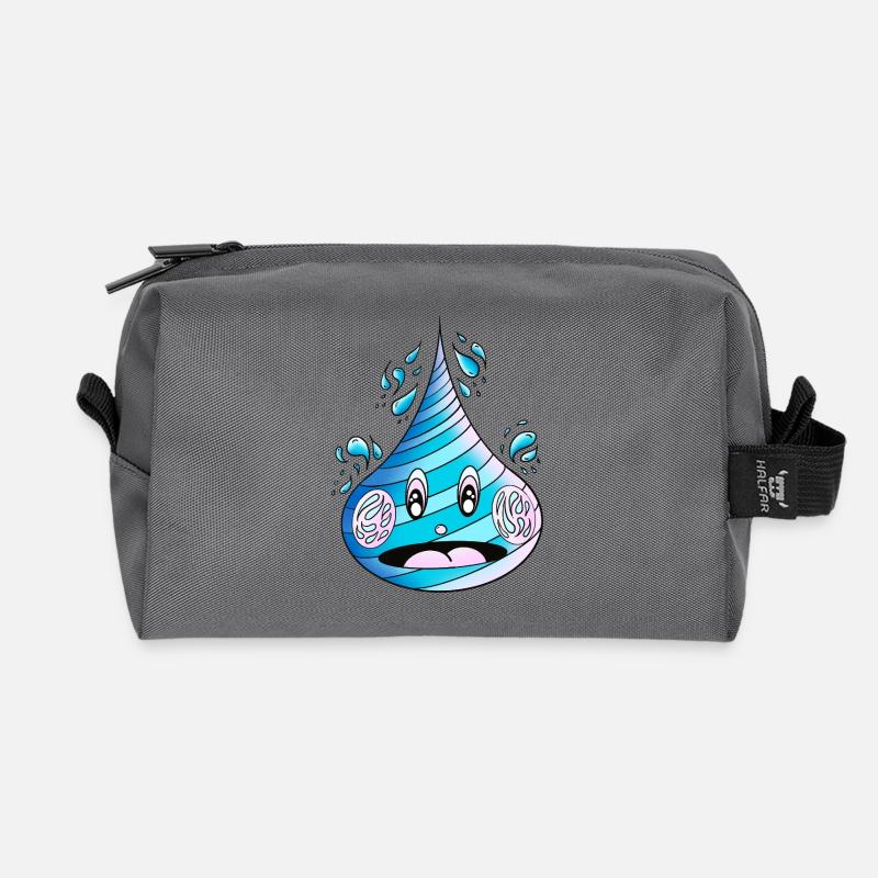 Awakened Water Drop - Recycled Toiletry Zip Bag - anthracite