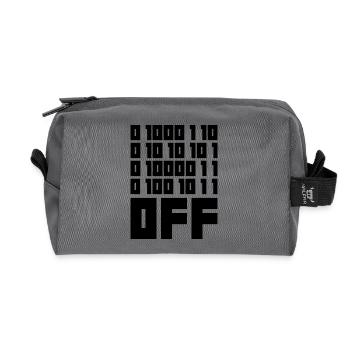 Binary Code F**k OFF – Nerd Humor & Geek Code - Recycled Toiletry Zip Bag - anthracite - Front
