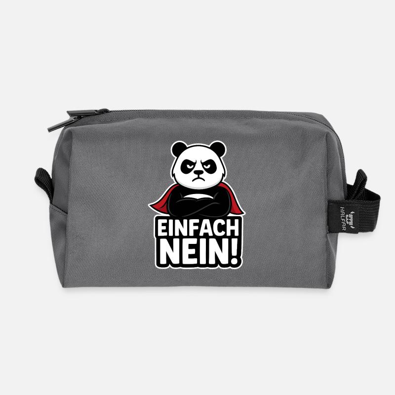 Panda Superheld: Einfach Nein - Recycelte Kulturtasche - Anthrazit