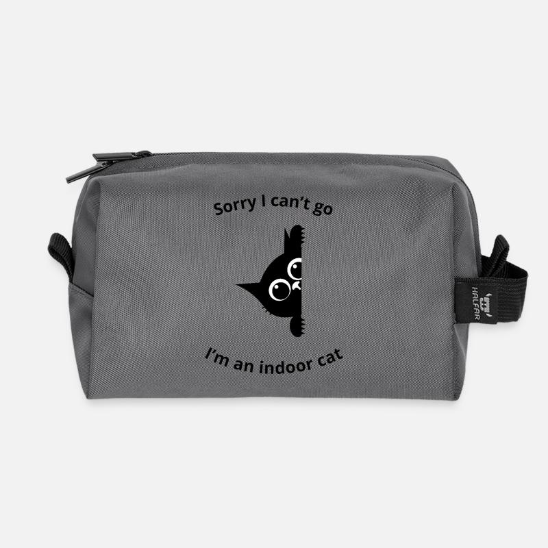 Ich bin eine Hauskatze mit süßem und lustigem Design. - Recycelte Kulturtasche - Anthrazit