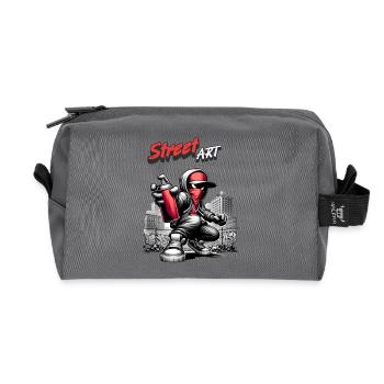 Street Art - Recycled Toiletry Zip Bag - anthracite - Front