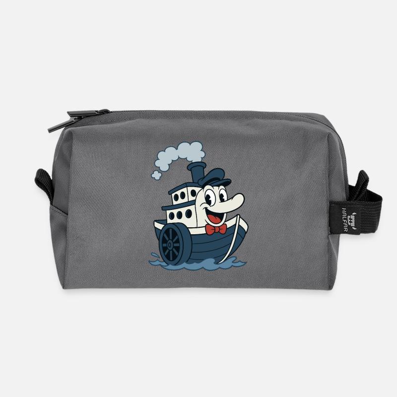 Tolles Vintage-Boot im alten BD-Stil - Recycelte Kulturtasche - Anthrazit