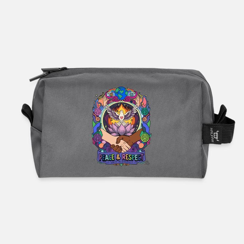 Peace and respect: unity in diversity - Recycled Toiletry Zip Bag - anthracite