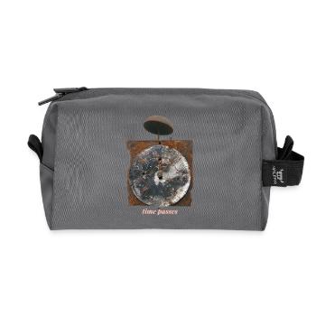 Horloge rouillée Le temps passe - Trousse de toilette en tissu recyclé - anthracite - Devant