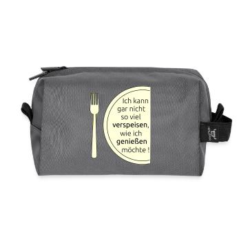 Verspeisen und geniessen - Recycelte Kulturtasche - Anthrazit - Vorne