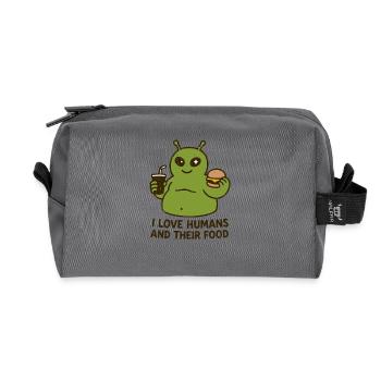 Un gastronome extraterrestre aime les humains - Trousse de toilette en tissu recyclé - anthracite - Devant