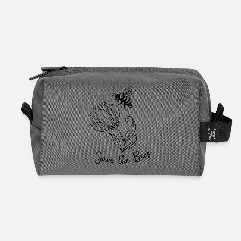 Rettet die Bienen - Recycelte Kulturtasche - Anthrazit