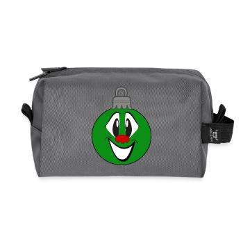 Ornement de Noël vert avec sourire - Trousse de toilette en tissu recyclé - anthracite - Devant