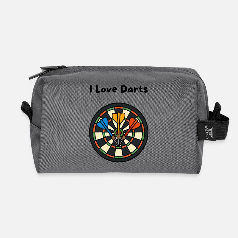 Kaleidoskop Dartboard mit Pfeilen - Recycelte Kulturtasche - Anthrazit