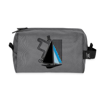 Sailing Yacht & Regatta Course Sailboat Sailing Yacht - Recycled Toiletry Zip Bag - anthracite - Front