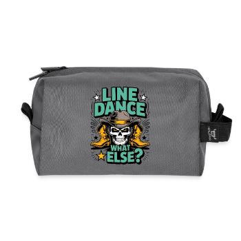 Line Dance Skull Western Boots - Recycled Toiletry Zip Bag - anthracite - Front