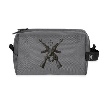 Rifle Cross Silhouette - Recycled Toiletry Zip Bag - anthracite - Front