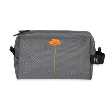 Orange Blossom on Stem - Recycled Toiletry Zip Bag - anthracite - Front