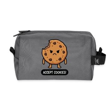 Accept Cookies - Recycled Toiletry Zip Bag - anthracite - Front