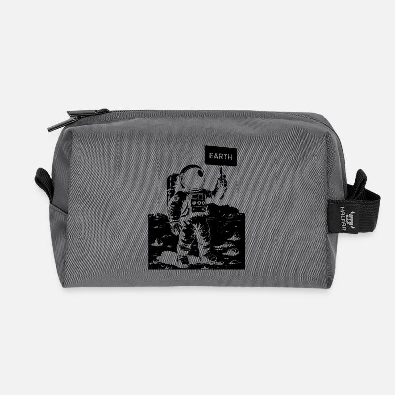 Astronaut on the moon holding a sign - Recycelte Kulturtasche - Anthrazit