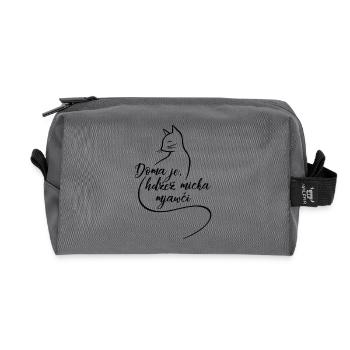 Doma je, hdźež micka mjawči. - Recycled Toiletry Zip Bag - anthracite - Front