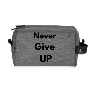 Never give up - Trousse de toilette en tissu recyclé - anthracite - Devant