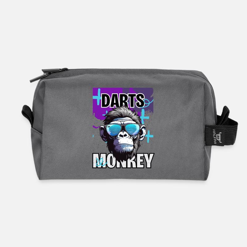 DartsMonkey Sonnenbrillen Motiv - Recycelte Kulturtasche - Anthrazit