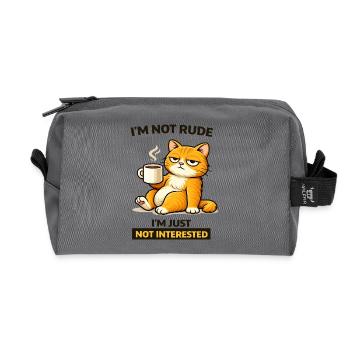 Mürrische Katzenkaffee-Einstellung - Recycelte Kulturtasche - Anthrazit - Vorne