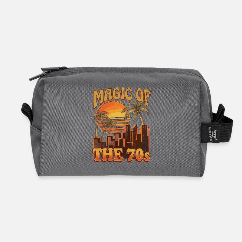 70s Love - Recycelte Kulturtasche - Anthrazit