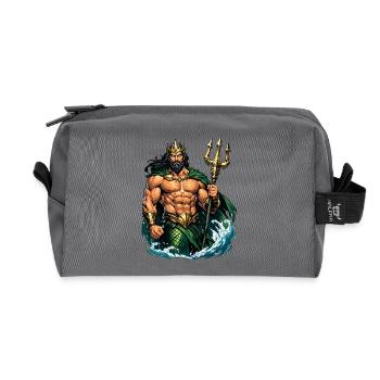 Poseidon King with Trident - Recycled Toiletry Zip Bag - anthracite - Front