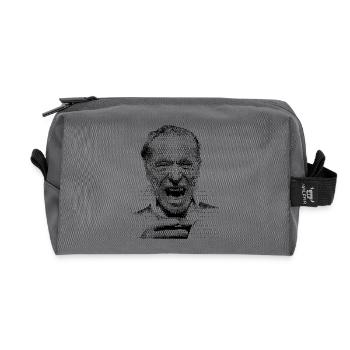 Charles Bukowski raster portrait - Recycled Toiletry Zip Bag - anthracite - Front