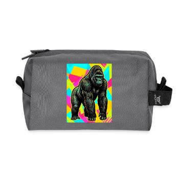gorilla - Recycled Toiletry Zip Bag - anthracite - Front