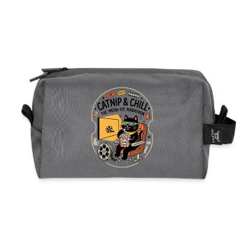 Cinéma Cat Popcorn 3D Look - Trousse de toilette en tissu recyclé - anthracite - Devant