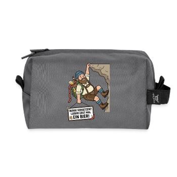 Berge versetzen Bier Humor - Recycelte Kulturtasche - Anthrazit - Vorne