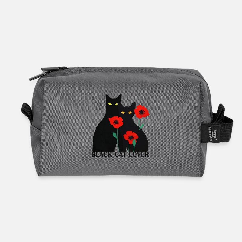 Schwarzer Katzenliebhaber - Recycelte Kulturtasche - Anthrazit