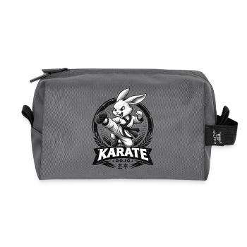 Karate Bunny Dojo Martial Arts Fun Design - Recycled Toiletry Zip Bag - anthracite - Front