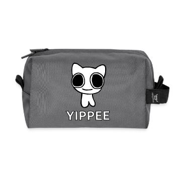 Yippee Autism Cat - Recycled Toiletry Zip Bag - anthracite - Front
