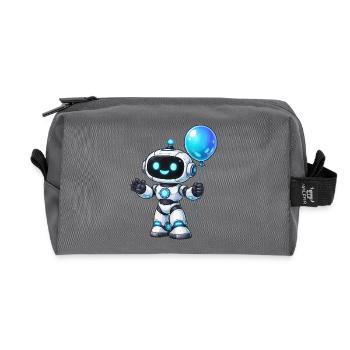 Petit robot avec ballon - Trousse de toilette en tissu recyclé - anthracite - Devant
