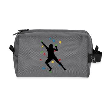Climbing Wall Man – Boulder Challenge - Recycled Toiletry Zip Bag - anthracite - Front