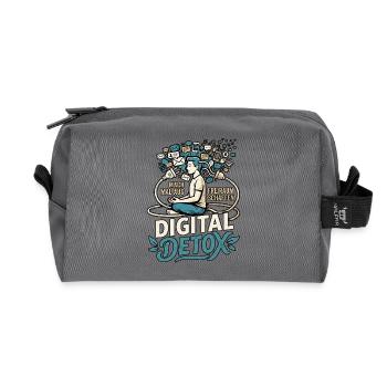 Digital Detox Mindfulness - Recycelte Kulturtasche - Anthrazit - Vorne