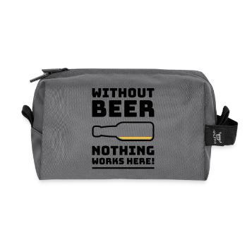 Ohne Bier funktioniert hier nichts! (Trinkt POS 2C) - Recycelte Kulturtasche - Anthrazit - Vorne